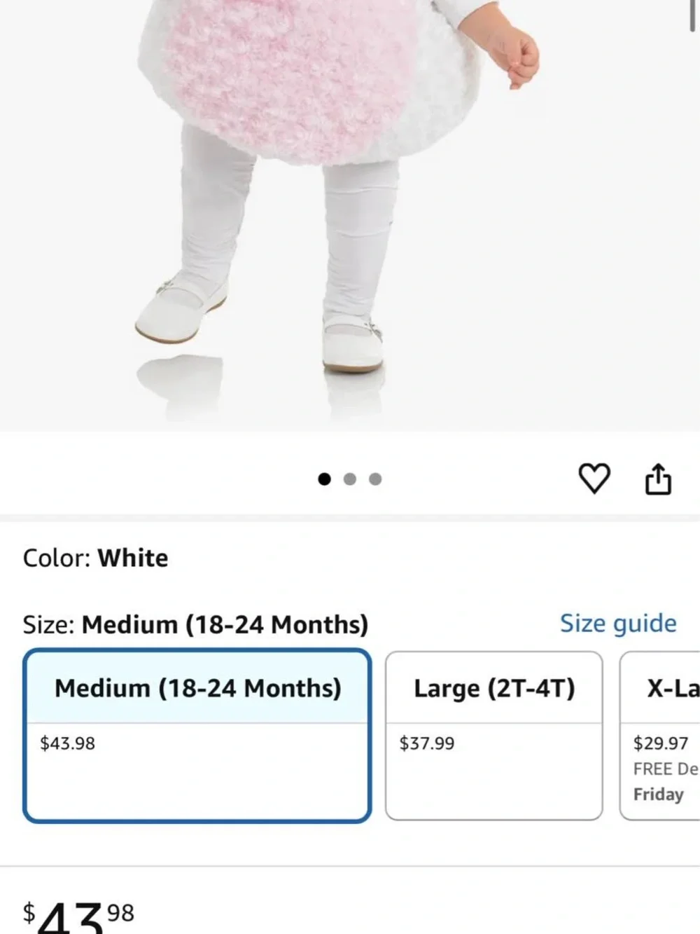 Toddler Plush White & Pink Bunny Halloween Costume - Fuzzy Kids Outfit